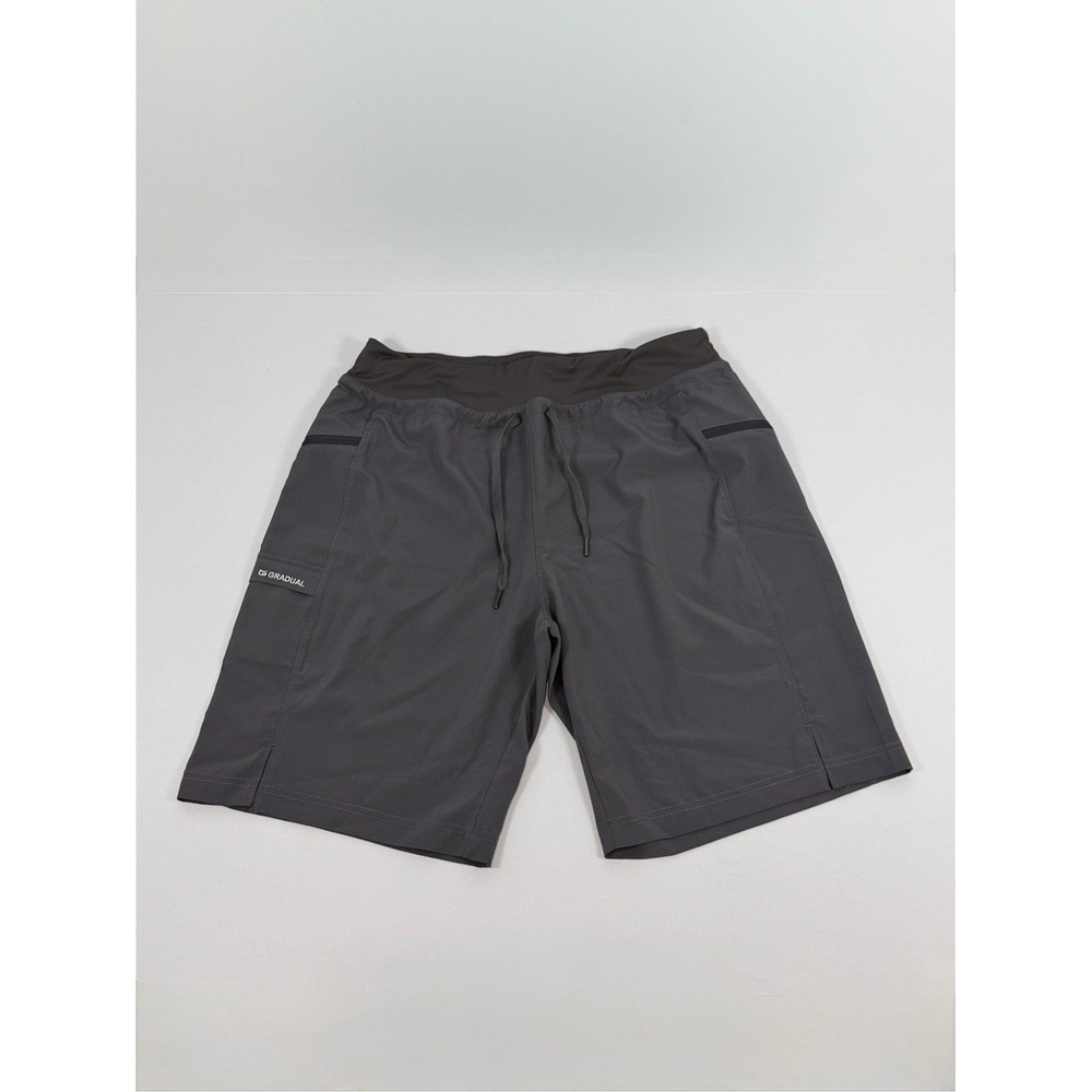 G Gradual Women's Performance Grey Drawstring Bermuda Shorts Size Large‎